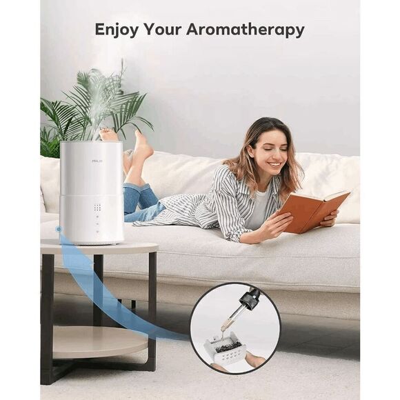 NEW 2L Ultrasonic Cool Mist Humidifier for Bedroom with Essential Oil Diffuser - Picture 6 of 7